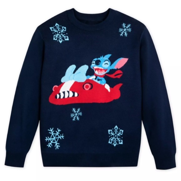 NWT Authentic Disney Parks Lilo & Stitch Holiday Sweater in Navy Multi Size XXL